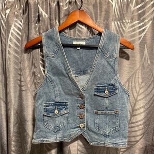 Nicole Miller Light Blue Denim Top